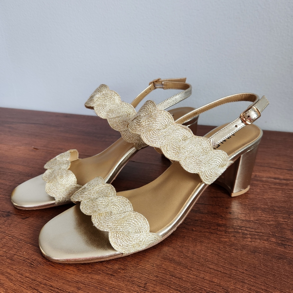 Vaneli Gold Lettie Heeled Sandal Women's Size 9 - In Box